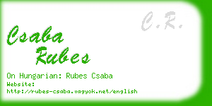 csaba rubes business card